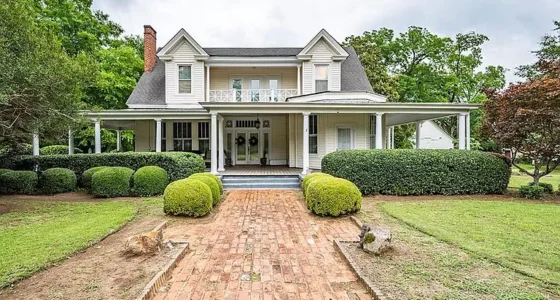 Charming Georgia Cheap Homes for Sale, Luxurious Southern Living in a Victorian Home with Wrap-Around Porch.