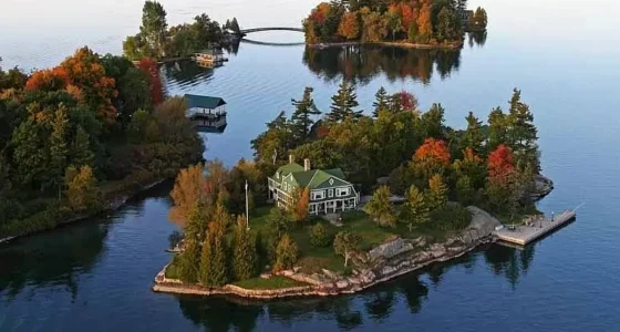 Island paradise New York waterfront homes for sale: Dutch Colonial Home on 2.3 acres of private island.