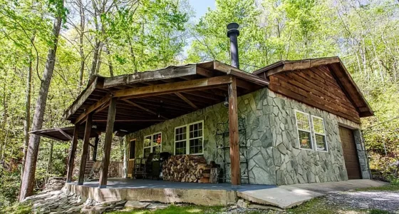 Charming North Carolina cabins for sale: Discover Your Homestead with Creek and Waterfall.