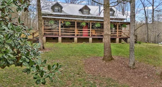 Adorable Tennessee cabins for sale: Secluded Log Cabin Homestead with Year-Round Creek.