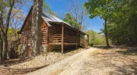 Charming Virginia farmhouse for sale: Partridge Creek Log Home sits on a 5-acre homestead.