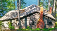 Adorable Maine Waterfront Cabins for Sale: Quaint 1950s Log Cabin in Maine.