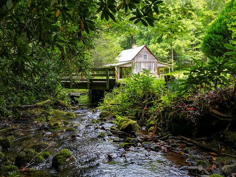 Charming North Carolina cabins for sale with creek frontage for $179,000.